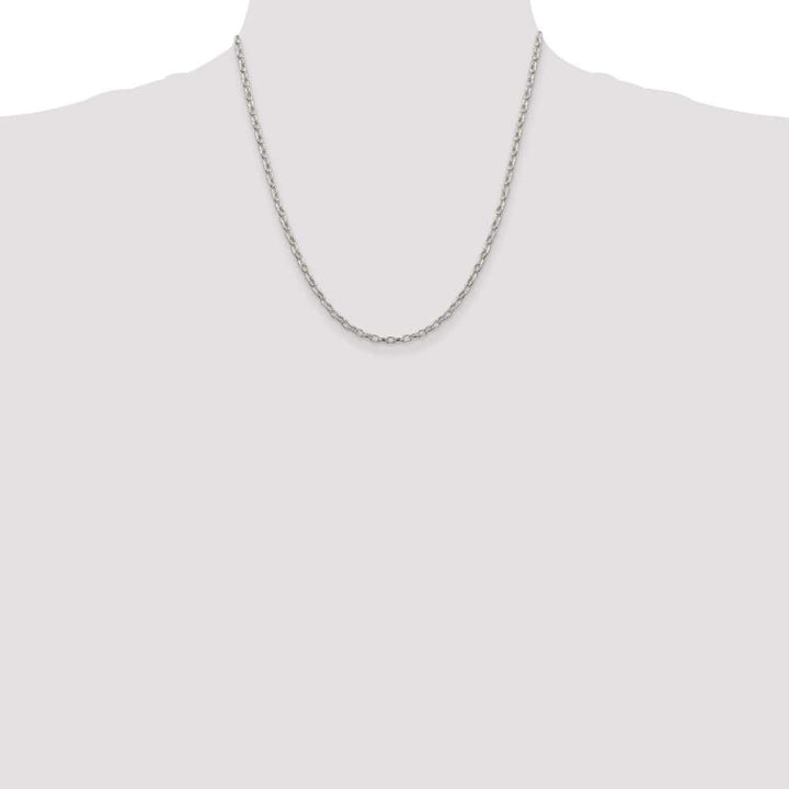 Sterling Silver 3mm Fancy Patterned Rolo Chain Size 20