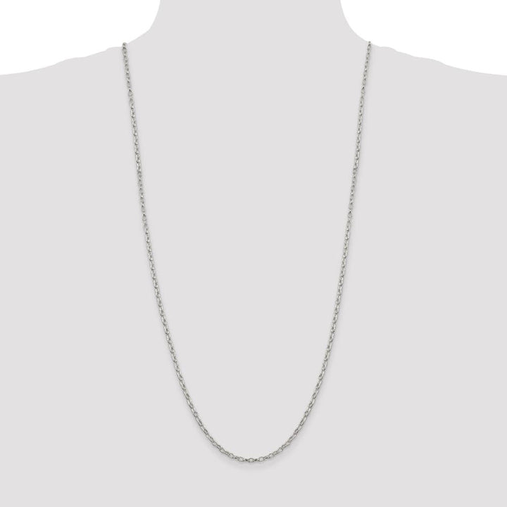 Sterling Silver 3mm Fancy Patterned Rolo Chain Size 30