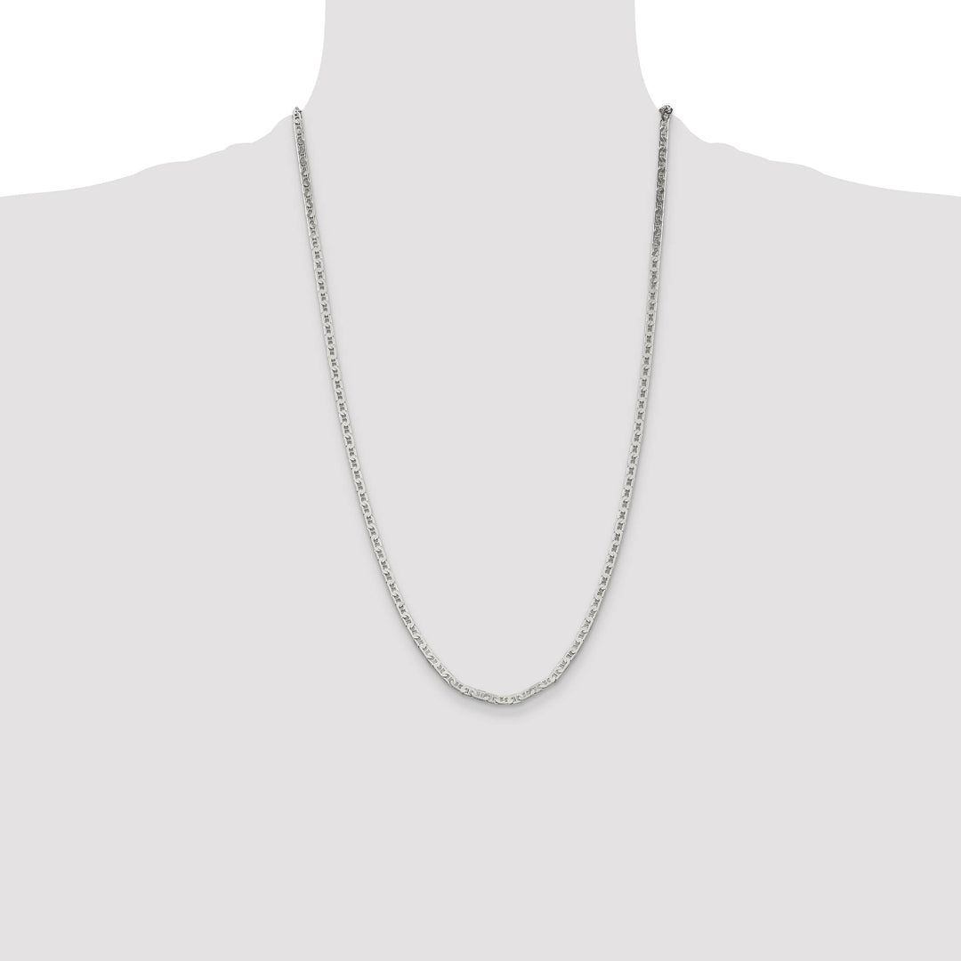 Sterling Silver 3mm Flat Anchor Chain 26 Inch