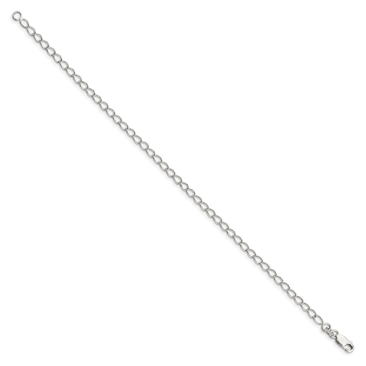 Sterling Silver 3mm Half Round Wire Open Curb Anklet