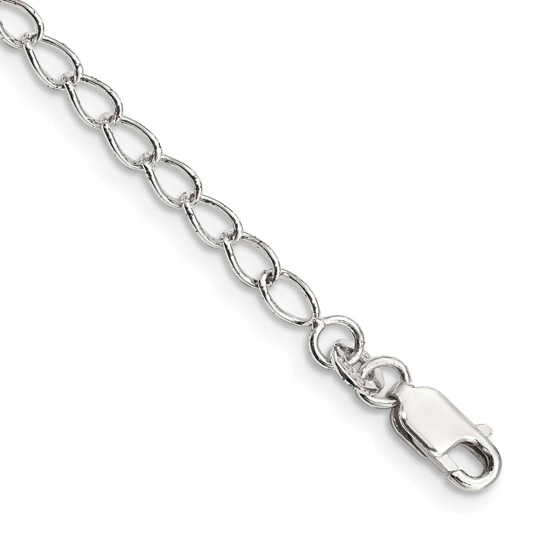 Sterling Silver 3mm Half Round Wire Open Curb Anklet