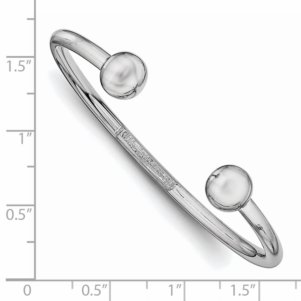 Sterling Silver 3mm Polished 50mm Inside Diameter Cuff Bangle