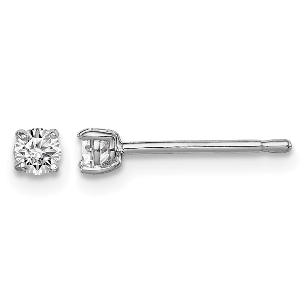 Sterling Silver 3mm Round CZ Stud Earrings