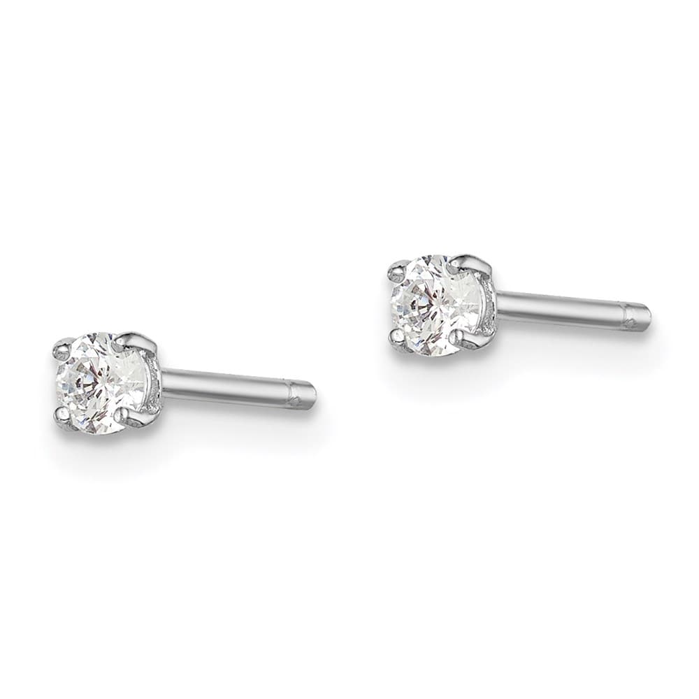Sterling Silver 3mm Round CZ Stud Earrings