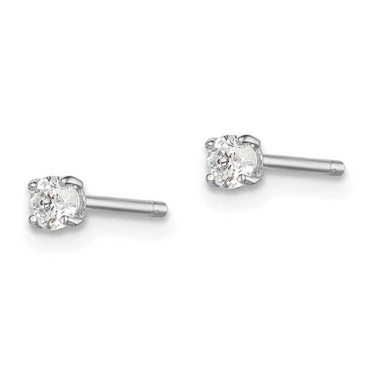 Sterling Silver 3mm Round CZ Stud Earrings