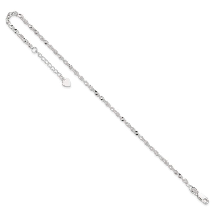 Sterling Silver 3mm Singapore Anklet