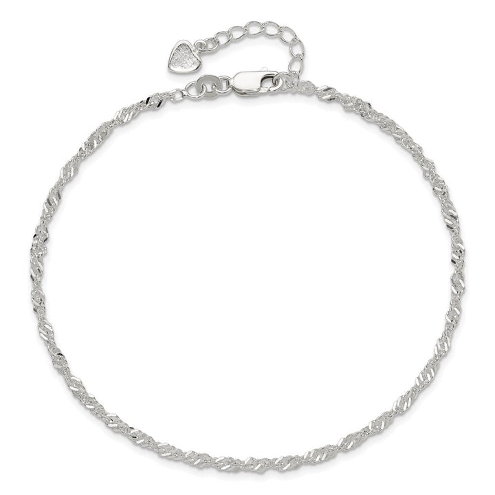 Sterling Silver 3mm Singapore Anklet