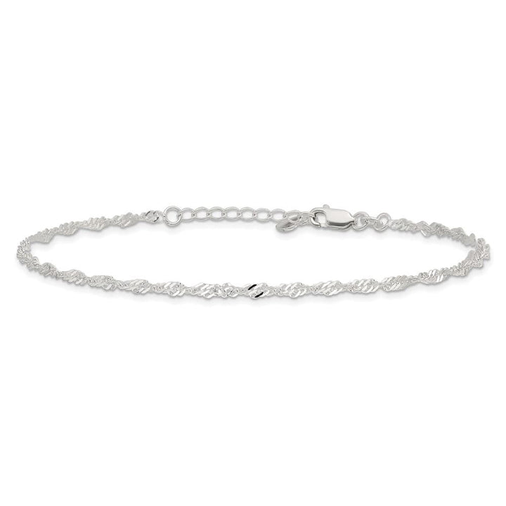 Sterling Silver 3mm Singapore Anklet