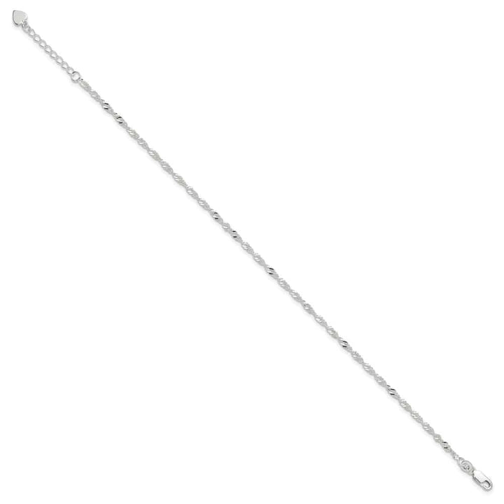 Sterling Silver 3mm Singapore Anklet