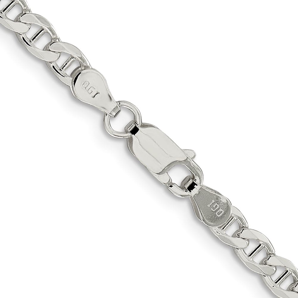 Sterling Silver 4.0mm D.C. Flat Anchor Curb Chain