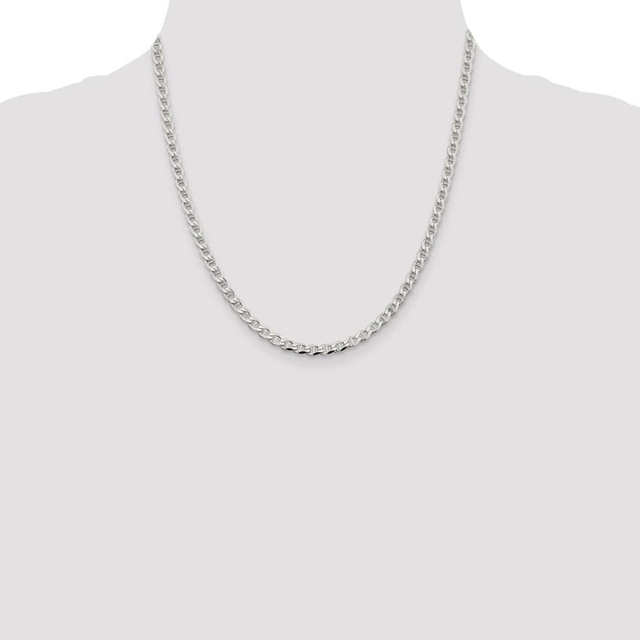 Sterling Silver 4.0mm D.C. Flat Anchor Curb Chain Size 20