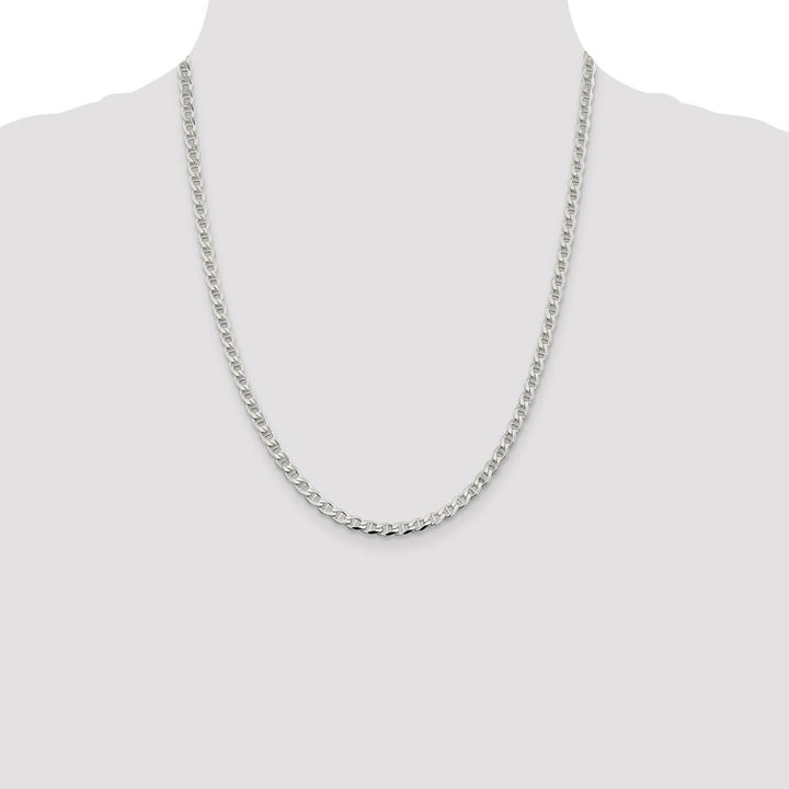 Sterling Silver 4.0mm D.C. Flat Anchor Curb Chain Size 22