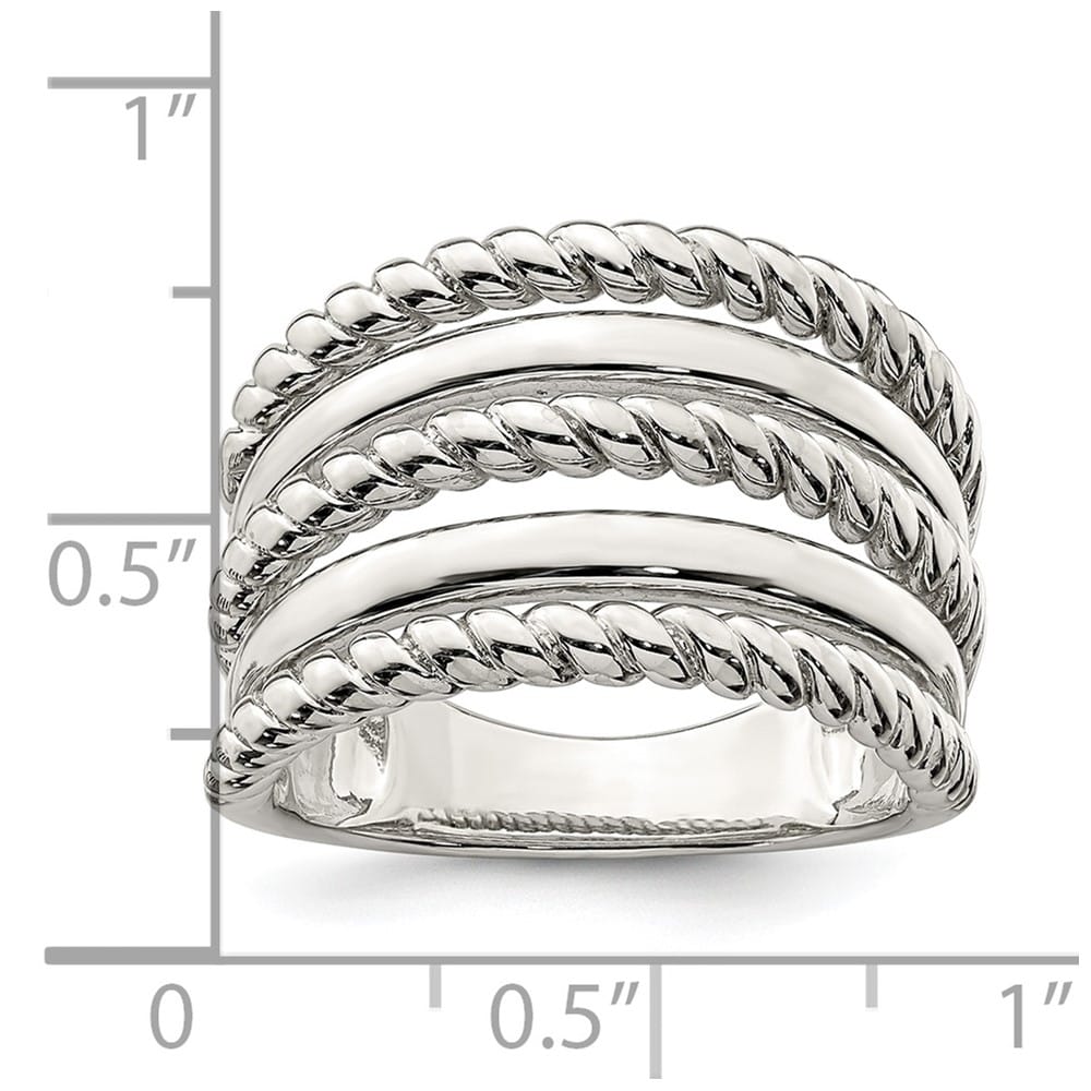 Sterling Silver 4.1 mm Polished Fancy Ring