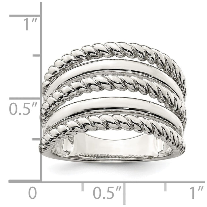 Sterling Silver 4.1 mm Polished Fancy Ring