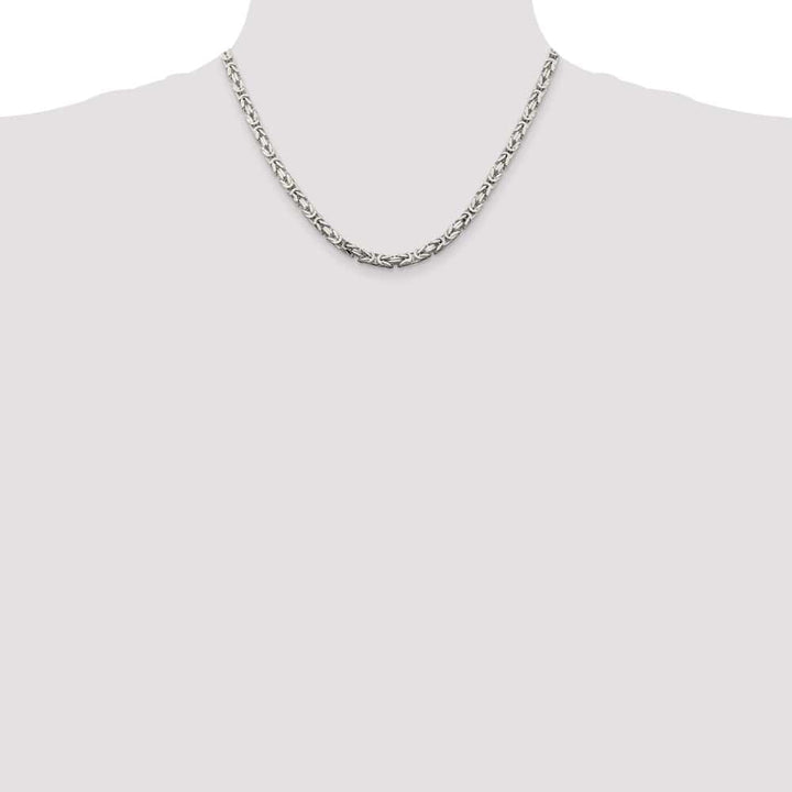 Sterling Silver 4.25mm Byzantine Chain Size 18