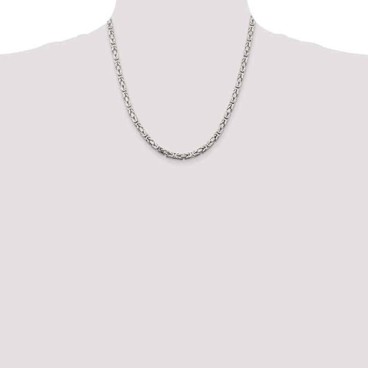 Sterling Silver 4.25mm Byzantine Chain Size 20