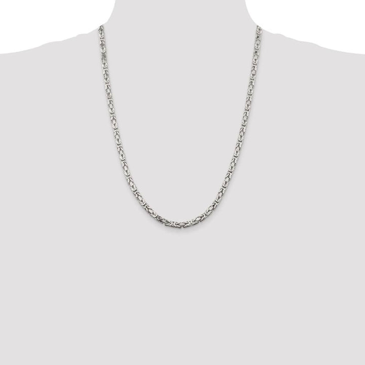 Sterling Silver 4.25mm Byzantine Chain Size 24