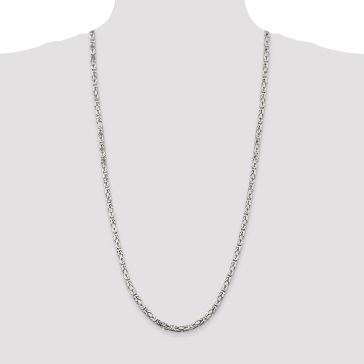 Sterling Silver 4.25mm Byzantine Chain Size 30