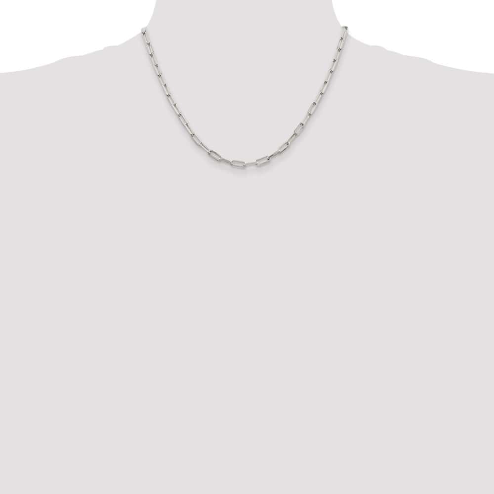 Sterling Silver 4.25mm Elongated Open Link Chain Size 18