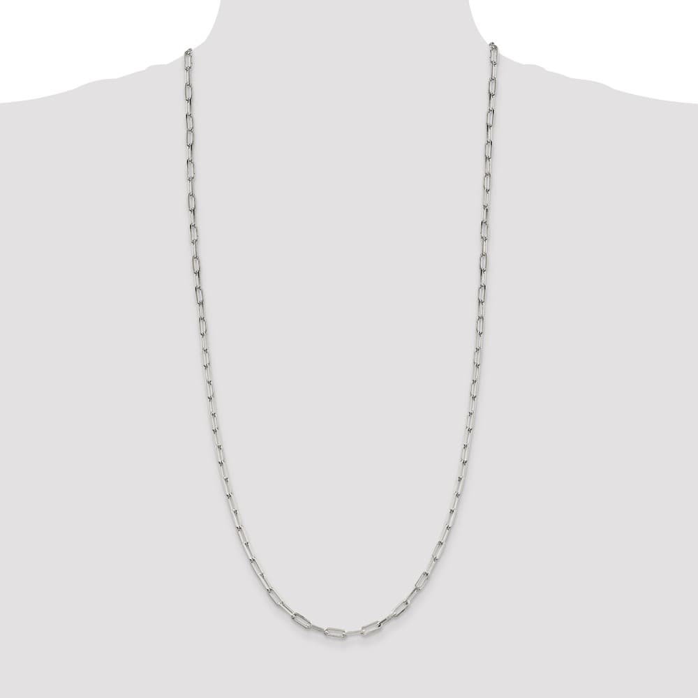 Sterling Silver 4.25mm Elongated Open Link Chain Size 30