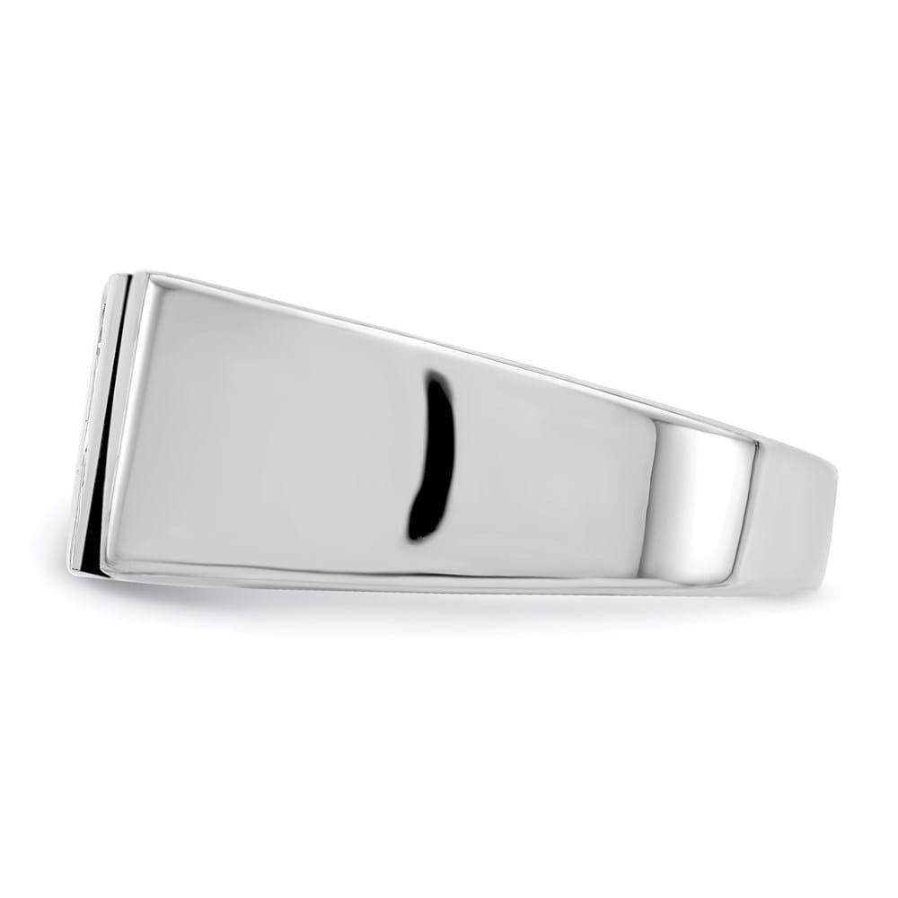 Sterling Silver 4.35 mm CZ and Onyx Men's Ring