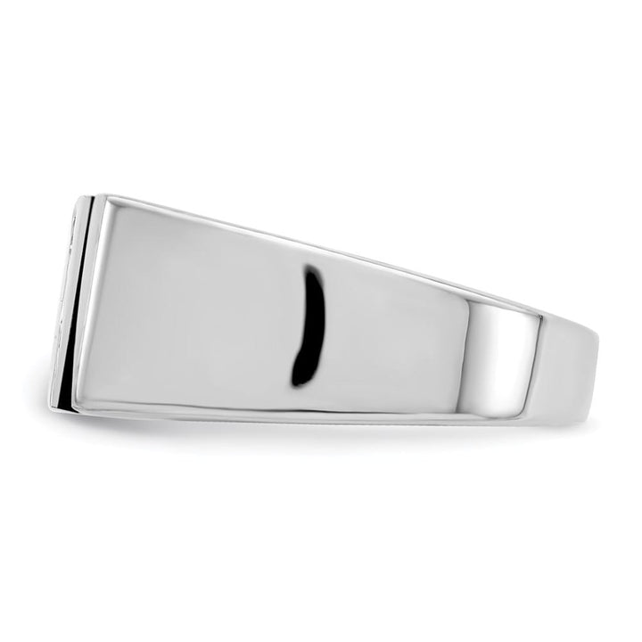 Sterling Silver 4.35 mm CZ and Onyx Men's Ring