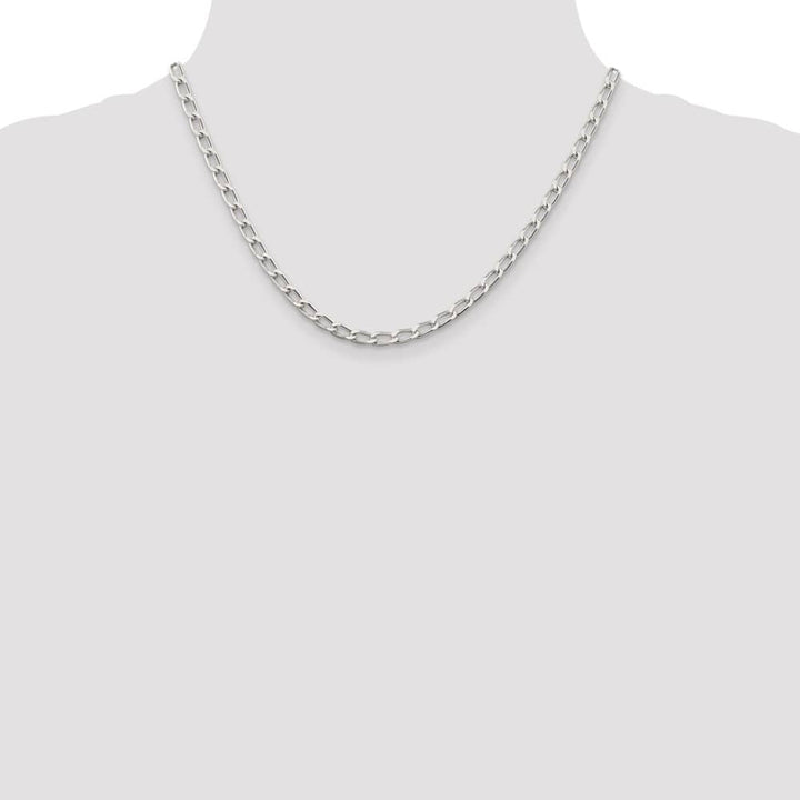 Sterling Silver 4.3mm Open Elongated Link Chain Size 18
