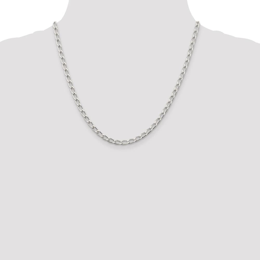 Sterling Silver 4.3mm Open Elongated Link Chain Size 20