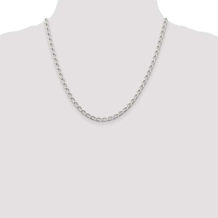 Sterling Silver 4.3mm Open Elongated Link Chain Size 20