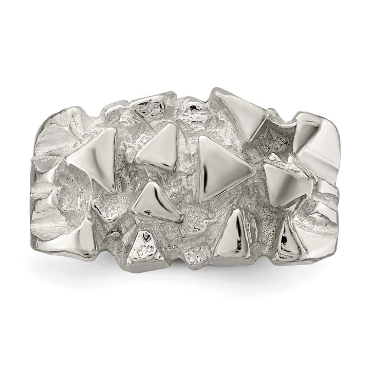 Sterling Silver 4.5 mm 7.20 g Nugget Men's Ring