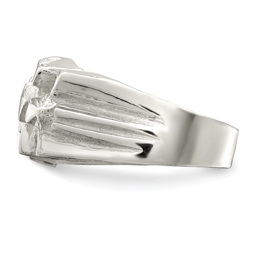 Sterling Silver 4.5 mm 7.20 g Nugget Men's Ring