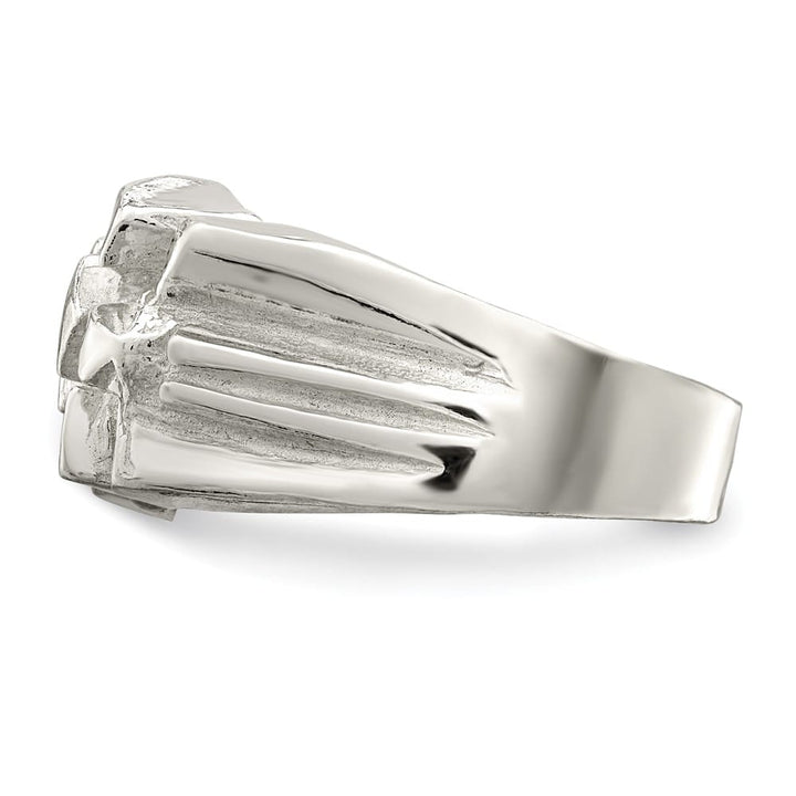 Sterling Silver 4.5 mm 7.20 g Nugget Men's Ring