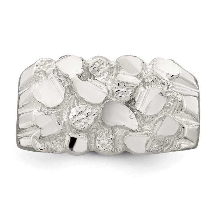 Sterling Silver 4.5 mm 8.55 g Nugget Men's Ring