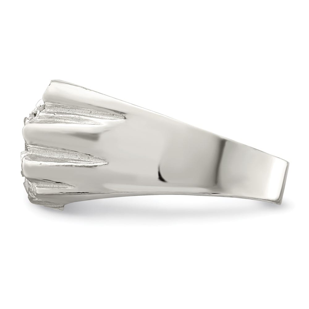 Sterling Silver 4.5 mm 8.55 g Nugget Men's Ring