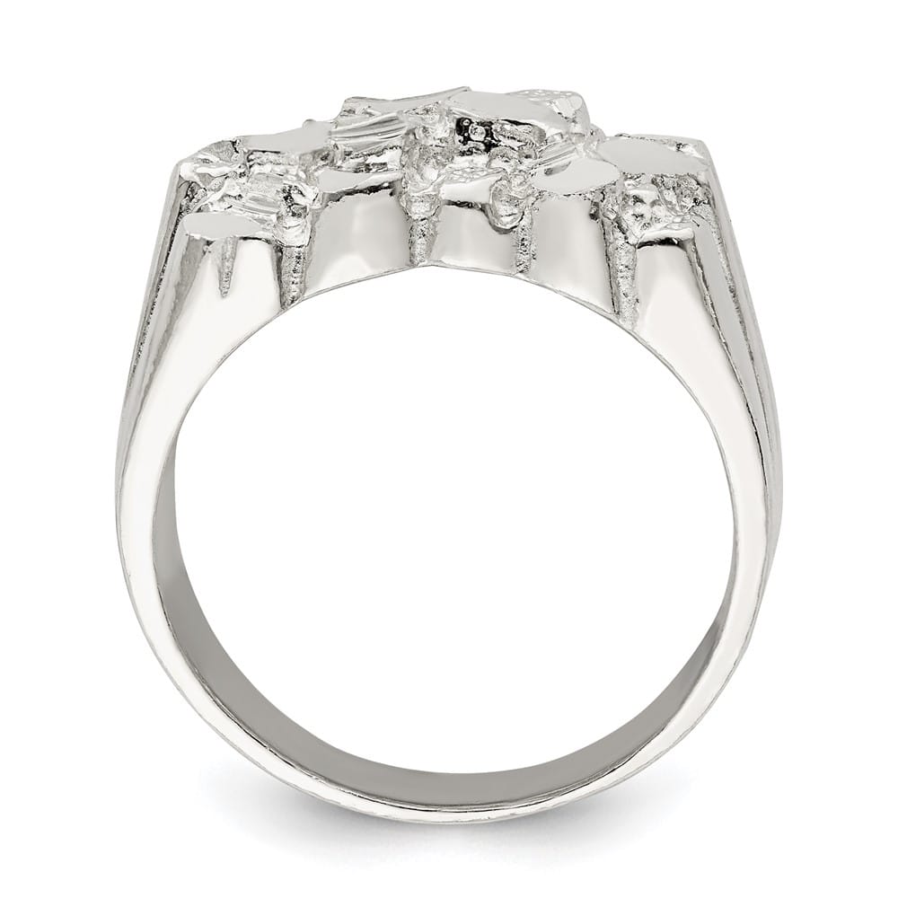 Sterling Silver 4.5 mm 8.55 g Nugget Men's Ring