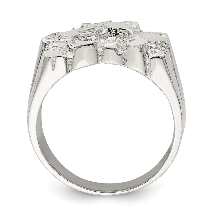 Sterling Silver 4.5 mm 8.55 g Nugget Men's Ring