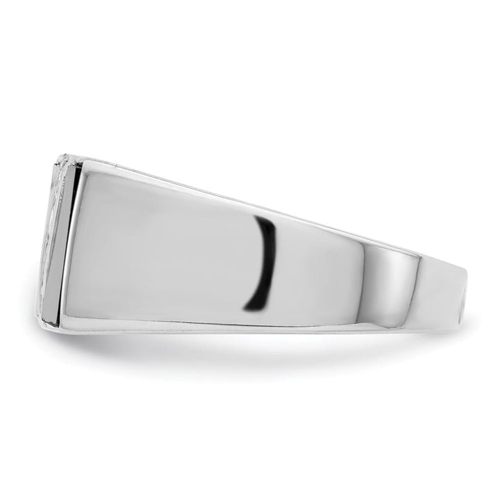 Sterling Silver 4.5 mm CZ and Onyx Men's Ring