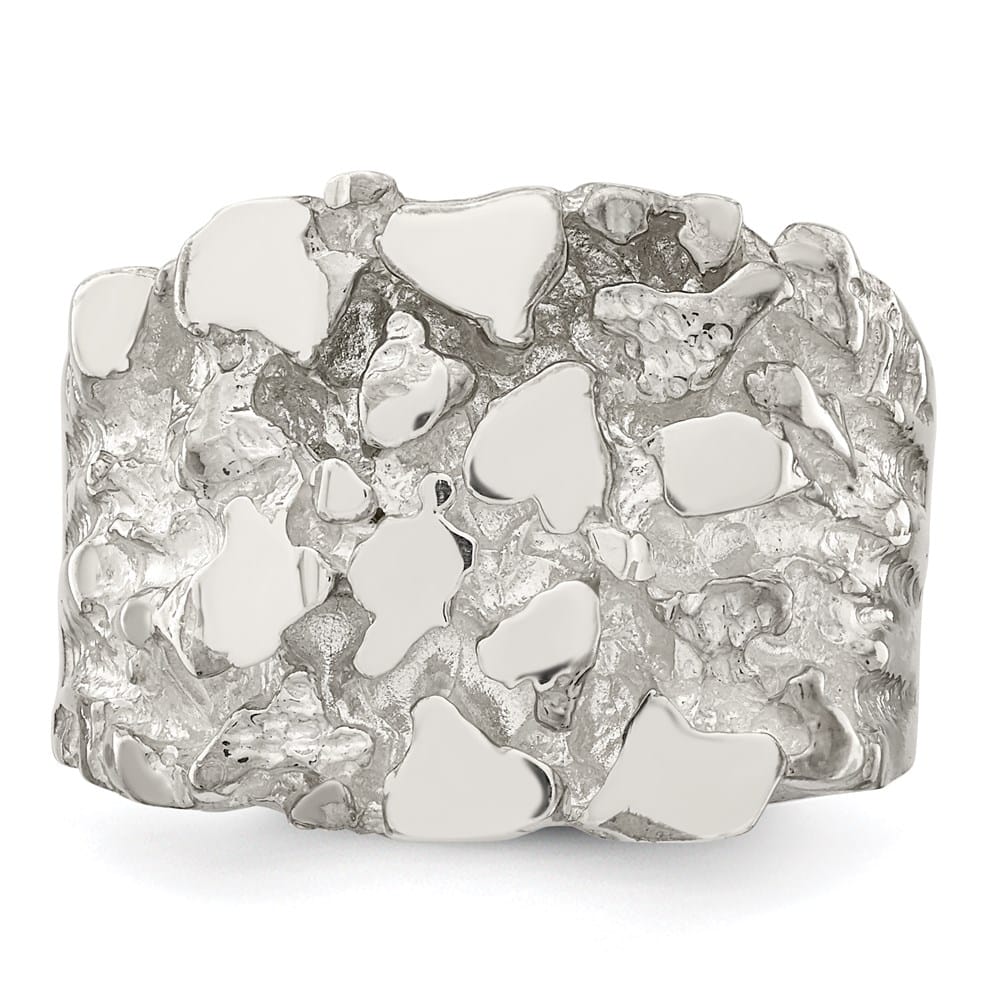 Sterling Silver 4.5 mm Nugget Men's Ring