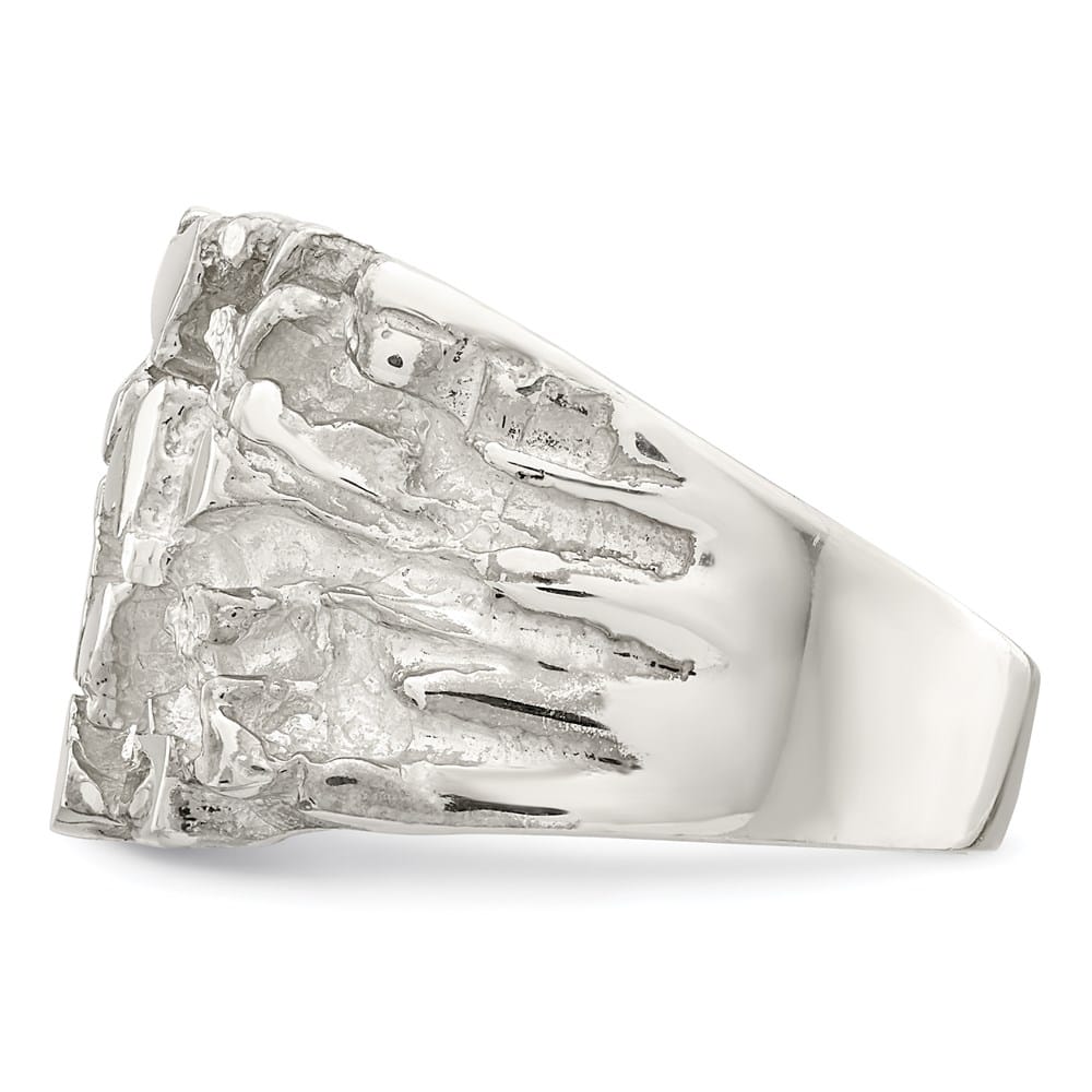 Sterling Silver 4.5 mm Nugget Men's Ring