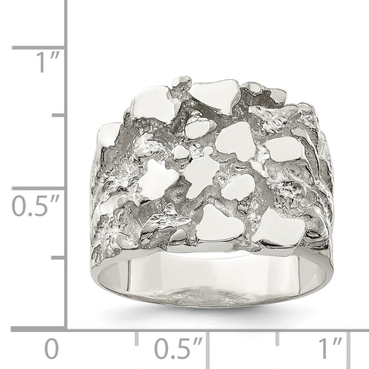 Sterling Silver 4.5 mm Nugget Men's Ring