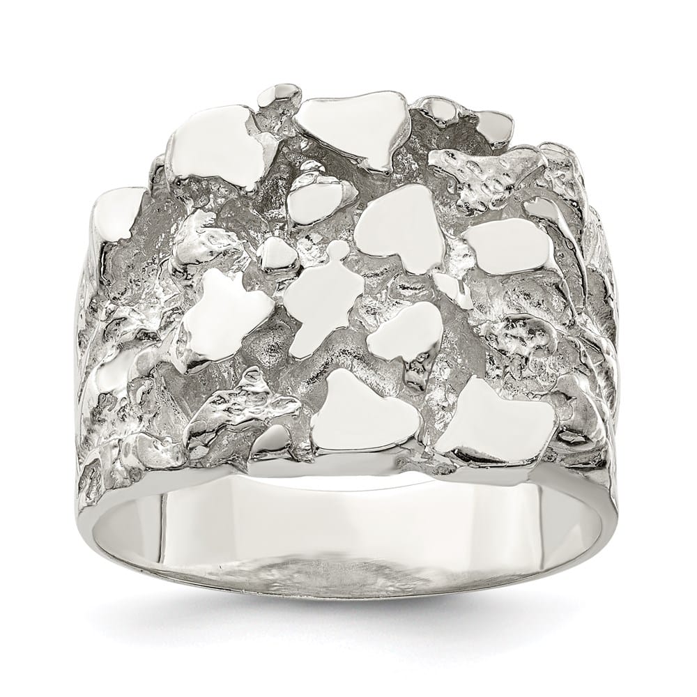 Sterling Silver 4.5 mm Nugget Men's Ring