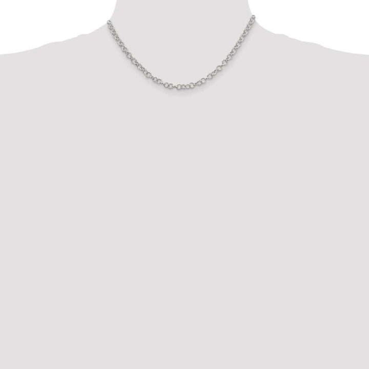 Sterling Silver 4.55mm Fancy Patterned Rolo Chain Size 16