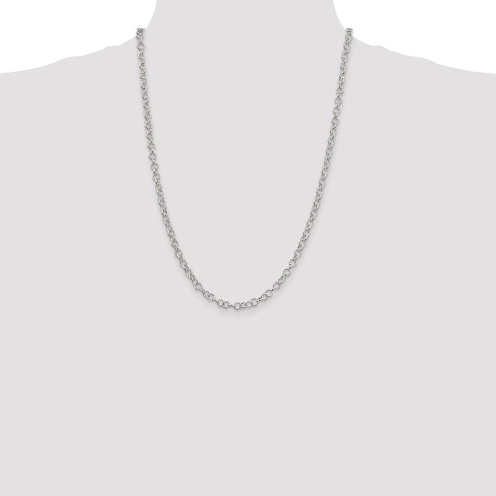 Sterling Silver 4.55mm Fancy Patterned Rolo Chain Size 24