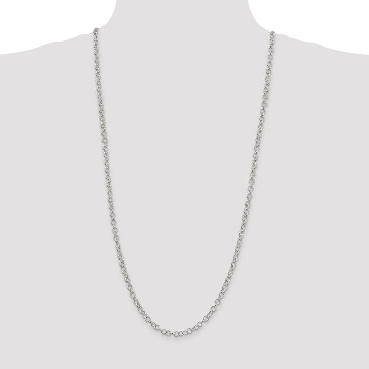Sterling Silver 4.55mm Fancy Patterned Rolo Chain Size 30