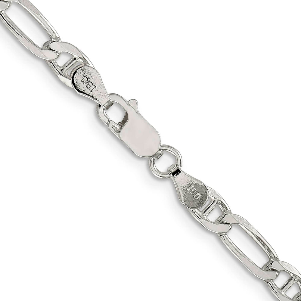 Sterling Silver 4.5mm Figaro Anchor Chain 26 Inch