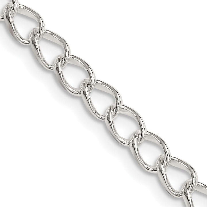 Sterling Silver 4.5mm Half round Wire Open Curb Chain