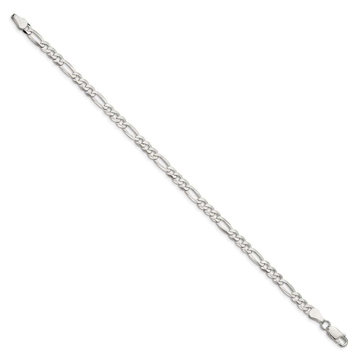 Sterling Silver 4.5mm Lightweight Flat Figaro Anklet