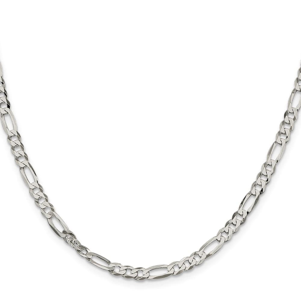 Sterling Silver 4.5mm Lightweight Flat Figaro Chain