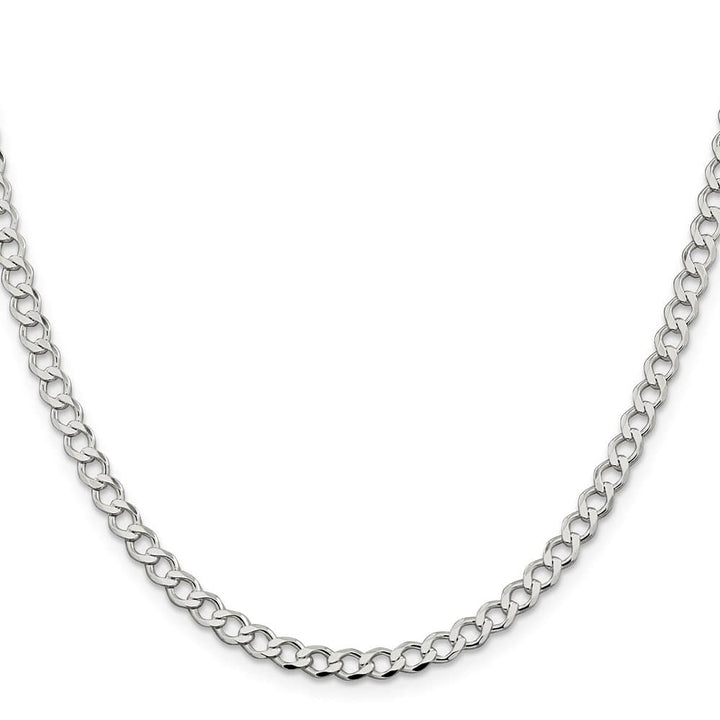Sterling Silver 4.5mm Semi-solid Flat Curb Chain