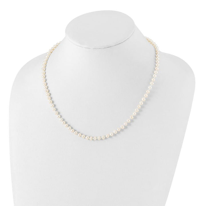 Sterling Silver 4-5mm White Cultured Pearl 4-5mm 18 inch Necklace